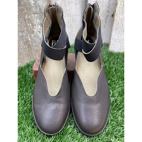 FLY London Bane Brown Copper Leather Platform Ballet Shoes EU38 US Women's 7.5-8 - Picture 3 of 9